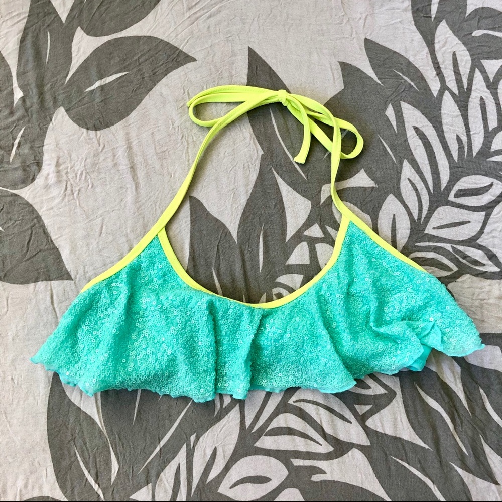 🌸 Neon VS sequin bikini top 🌸